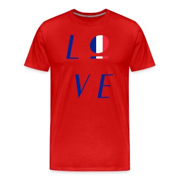 Logo tricolore France France - T-shirt bio Premium Homme - rouge - Devant - Damien (186cm)