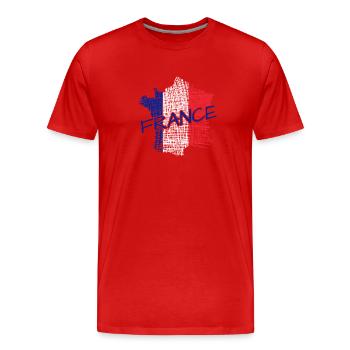 French Tricolor Hand Drawing - Men's Premium Organic T-Shirt - red - Front - Damien (186cm)