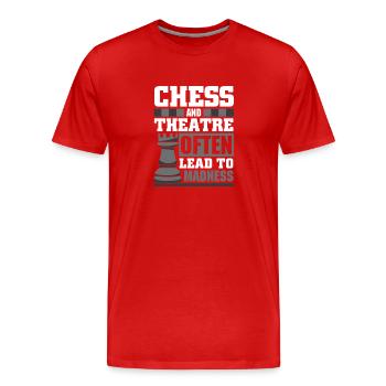 Échiquier des joueurs d’échecs - T-shirt bio Premium Homme - rouge - Devant - Damien (186cm)