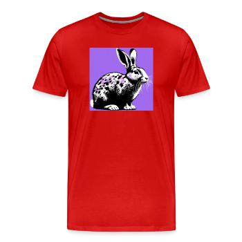 Kaninchen - Männer Premium Bio T-Shirt - Rot - Vorne - Damien (186cm)