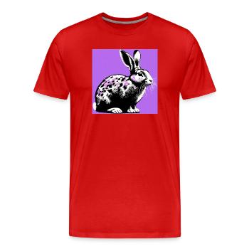 Kaninchen - Männer Premium Bio T-Shirt - Rot - Vorne - Damien (186cm)