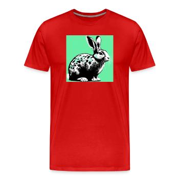 Kaninchen - Männer Premium Bio T-Shirt - Rot - Vorne - Damien (186cm)