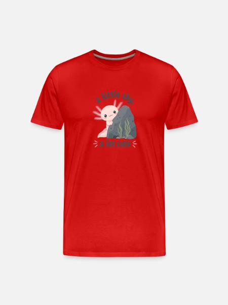 Un peu timide, très mignon axolotl - T-shirt bio Premium Homme - rouge