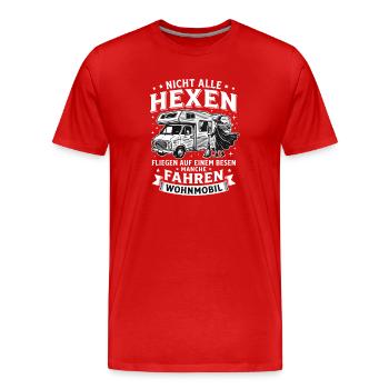 Nicht alle Hexen fliegen auf einem Besen Manche - Männer Premium Bio T-Shirt - Rot - Vorne - Damien (186cm)