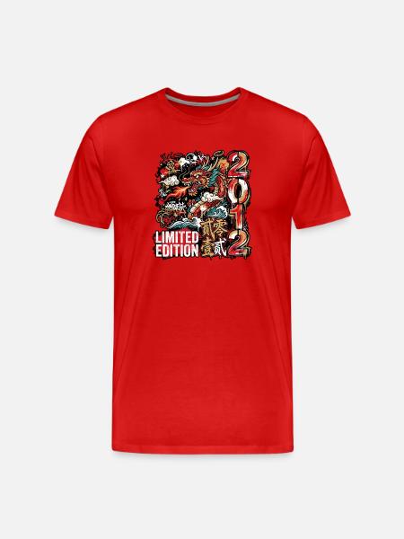 Limited Edition 2012 Tattoo Chinese Dragon - Men's Premium Organic T-Shirt - red