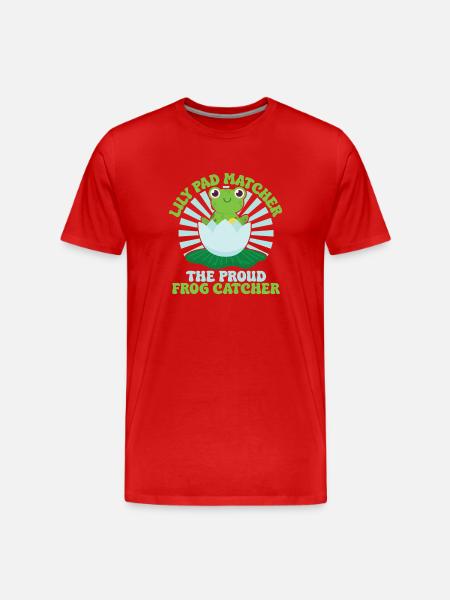 Attrape-grenouilles, Nénuphar, Pelouse, Grenouille attrapeuse, fière - T-shirt bio Premium Homme - rouge