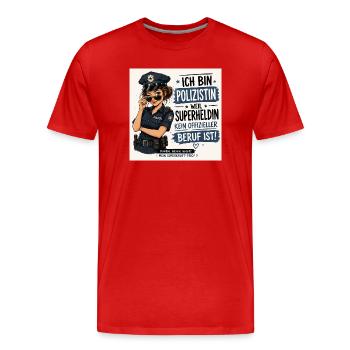 Polizistin  - Männer Premium Bio T-Shirt - Rot - Vorne - Damien (186cm)