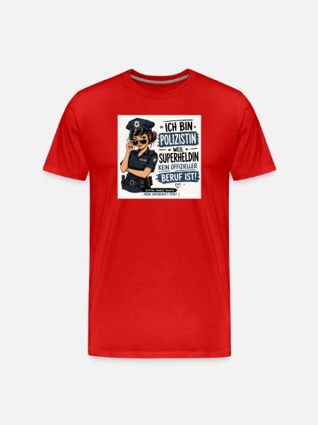 Polizistin - Männer Premium Bio T-Shirt - Rot