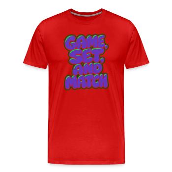 Game Set Match Tennis Shirt, Lawn Tennis Style - Men's Premium Organic T-Shirt - red - Front - Damien (186cm)
