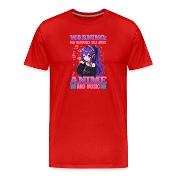 Anime et musique Chibi - T-shirt bio Premium Homme - rouge - Devant - Damien (186cm)
