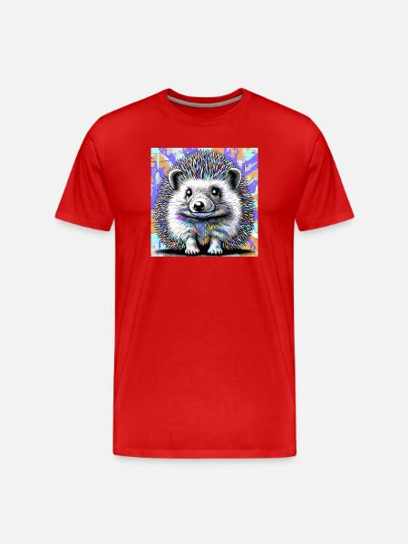 Igel - Männer Premium Bio T-Shirt - Rot