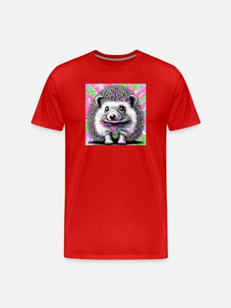 Igel - Männer Premium Bio T-Shirt - Rot
