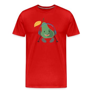Obst Birne  - Männer Premium Bio T-Shirt - Rot - Vorne - Damien (186cm)
