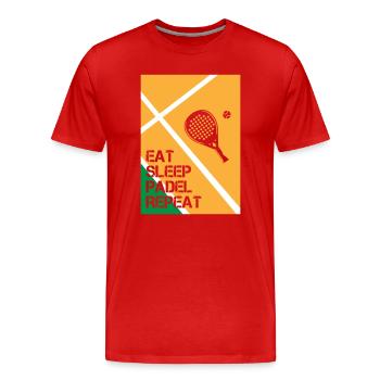 Eat_Sleep_Padel_Repeat - Men's Premium Organic T-Shirt - red - Front - Damien (186cm)