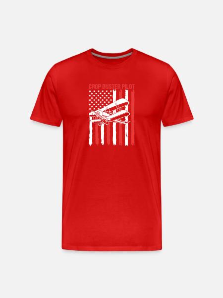 Crop Duster Flugzeug Pilot - Männer Premium Bio T-Shirt - Rot