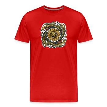 Tournesol maniaque - T-shirt bio Premium Homme - rouge - Devant - Damien (186cm)