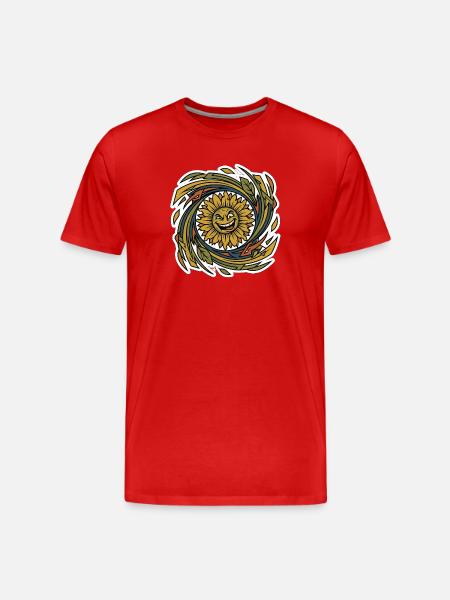 Maniacal sunflower - Men's Premium Organic T-Shirt - red