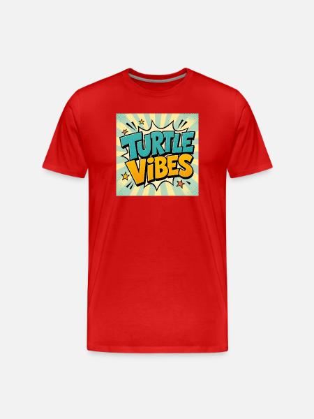 Turtle Vibes Comic - T-shirt bio Premium Homme - rouge