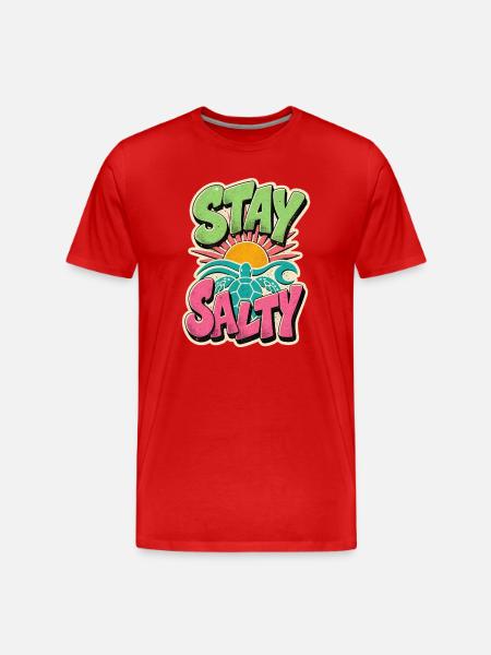 Bleib salzig Surf Retro - Männer Premium Bio T-Shirt - Rot
