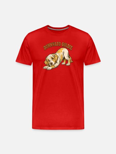 Cute Yoga Gift Golden Retriever - Men's Premium Organic T-Shirt - red