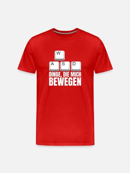 WASD Dinge Die Mich Bewegen - Männer Premium Bio T-Shirt - Rot