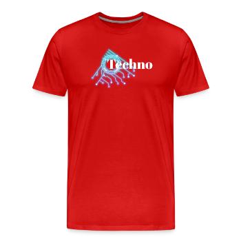 Techno Circuit Nebula - Men's Premium Organic T-Shirt - red - Front - Damien (186cm)