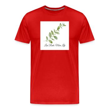 Moins de précipitation, plus de vie : design botanique - T-shirt bio Premium Homme - rouge - Devant - Damien (186cm)