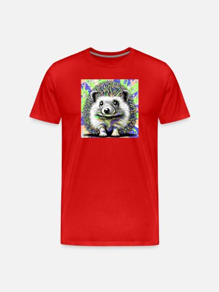hérisson - T-shirt bio Premium Homme - rouge
