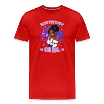 Anime and Music Birthday Chibi Black Girl - Männer Premium Bio T-Shirt - Rot - Vorne - Damien (186cm)