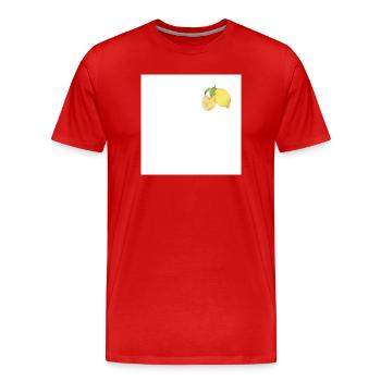 Quand la vie te donne des citrons | Botanique Citron Vintage - T-shirt bio Premium Homme - rouge - Devant - Damien (186cm)