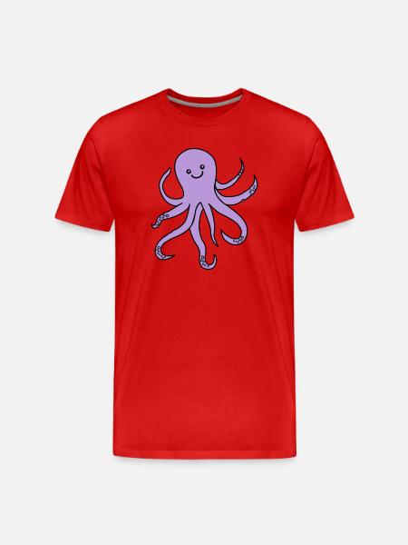 Charme de pieuvre violette - T-shirt bio Premium Homme - rouge