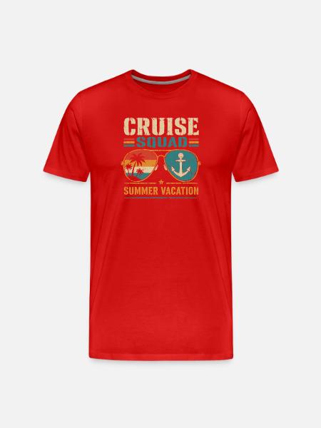 Retro Cruise Squad Summer Vacation Sunglasses - Men's Premium Organic T-Shirt - red