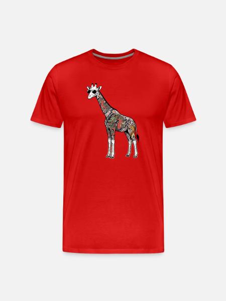 Giraffe Japanische Tattoos - Männer Premium Bio T-Shirt - Rot