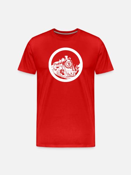 Locomotive Drawing - Men's Premium Organic T-Shirt - red