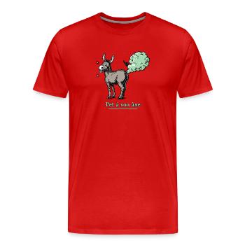 PET À SON ÂNE ! - jeu de mots qui sent fort - T-shirt bio Premium Homme - rouge - Devant - Damien (186cm)