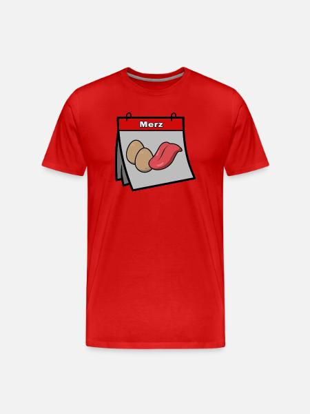 Merz Leck Eier – Political Satire Motif - Men's Premium Organic T-Shirt - red