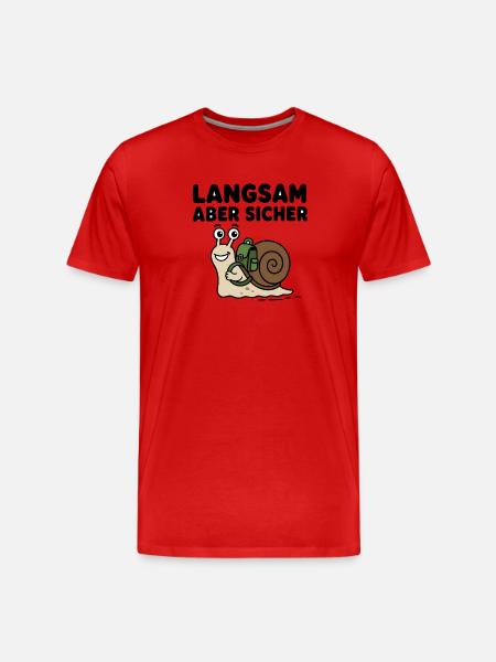 Langsam aber sicher – Niedliche Comic-Schnecke - Männer Premium Bio T-Shirt - Rot