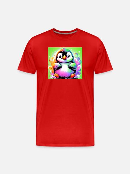 penguin - Men's Premium Organic T-Shirt - red
