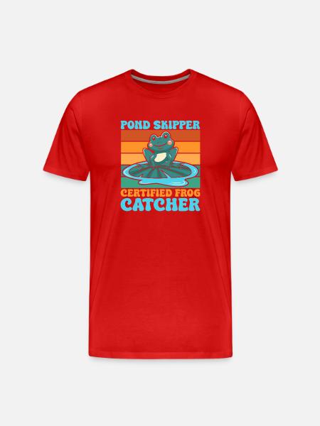 Frog Catcher Pond Skipper Frog - Men's Premium Organic T-Shirt - red