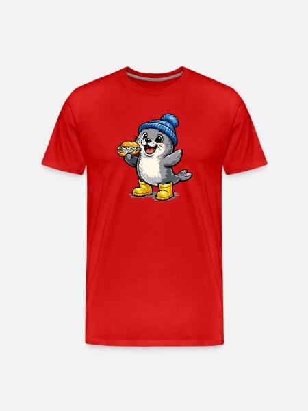 Seal with boots - Men's Premium Organic T-Shirt - red