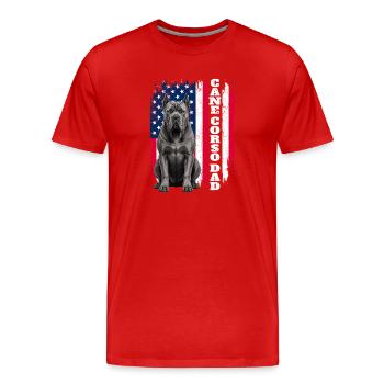 Cane Corso Dad Loyal Italian Mastiff - T-shirt bio Premium Homme - rouge - Devant - Damien (186cm)