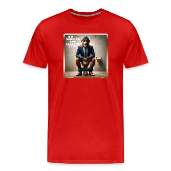 Ich scheiß auf Arbeitszeit - Männer Premium Bio T-Shirt - Rot - Vorne - Damien (186cm)