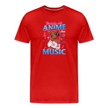 Anime and Music Chibi Black Girl - Männer Premium Bio T-Shirt - Rot - Vorne - Damien (186cm)