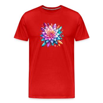 Explosion de la Couleur Rose de Cristal - T-shirt bio Premium Homme - rouge - Devant - Damien (186cm)