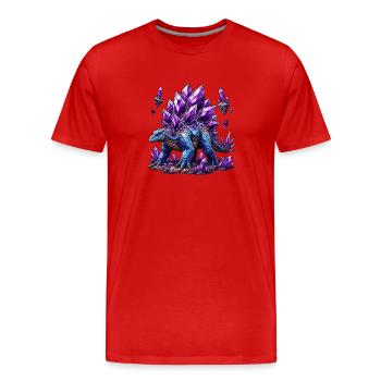 Dragon de Cristal Azur - T-shirt bio Premium Homme - rouge - Devant - Damien (186cm)