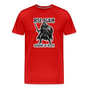 Ressuscite, Serviteur de la Mort, Art du Chevalier Mort-Vivant - T-shirt bio Premium Homme - rouge - Devant - Damien (186cm)