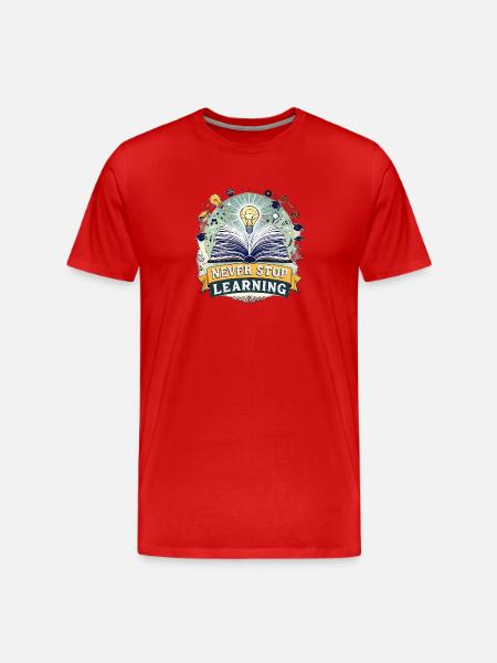 Never stop learning - Men's Premium Organic T-Shirt - red