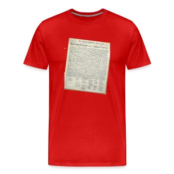 Déclaration d’indépendance du parchemin - T-shirt bio Premium Homme - rouge - Devant - Damien (186cm)