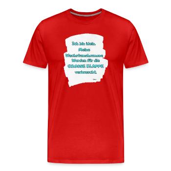 Kleines Ich Große Klappe - Männer Premium Bio T-Shirt - Rot - Vorne - Damien (186cm)