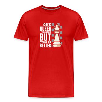 Schach Schachspieler Schachbrett - Männer Premium Bio T-Shirt - Rot - Vorne - Damien (186cm)